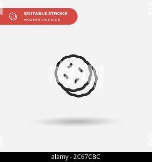 Pita Bread Simple vector icon. Illustration symbol design template for web mobile UI element. Perfect color modern pictogram on editable stroke. Pita Bread icons for your business project Stock Vector