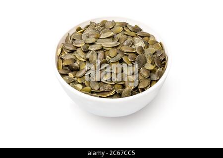 Pumpkin seeds. Excellent sources of potassium, magnesium, and calcium, of healthful oils. Contain beneficial nutrients that enhance the health of the Stock Photo