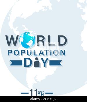 World population day, 11th July text design template, poster for web, vector illustration Stock Vector