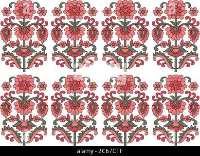 Geometric flower Design pattern on white background Stock Vector