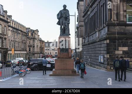 William Henry Playfair in front of National Museum of Scotland on Chambers Street in Edinburgh, the capital of Scotland, part of United Kingdom Stock Photo