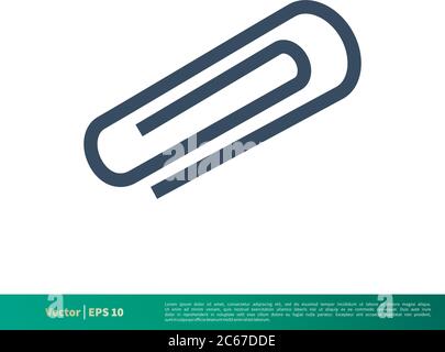 Paper Clip Icon Vector Logo Template Illustration Design. Editable Vector EPS 10. Stock Vector