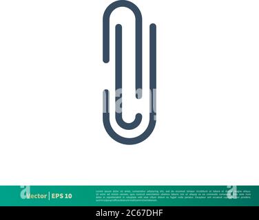 Paper Clip Icon Vector Logo Template Illustration Design. Editable Vector EPS 10. Stock Vector