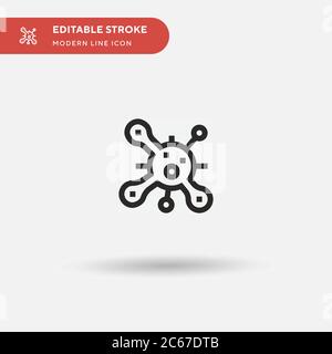 Bacteria Simple vector icon. Illustration symbol design template for web mobile UI element. Perfect color modern pictogram on editable stroke. Bacteria icons for your business project Stock Vector