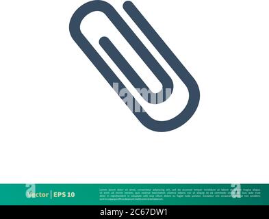 Paper Clip Icon Vector Logo Template Illustration Design. Editable Vector EPS 10. Stock Vector