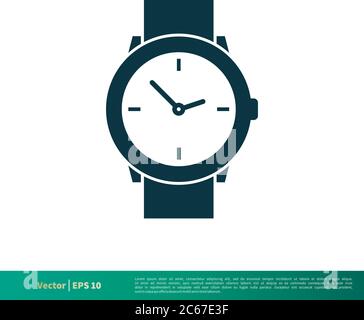 Wrist Watch Icon Vector Logo Template Illustration Design. Editable Vector EPS 10. Stock Vector