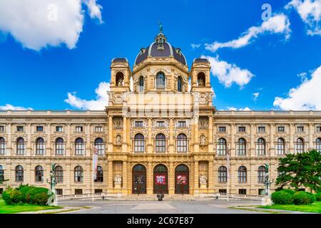 Vienna, Austria - june 24th 2020 - Quiet front entrance of the Natural History Museum seen from the Maria Theresian Platz (square) during Corona time Stock Photo