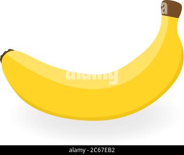 Banana vector. Fruit illustration. Fresh yellow banana isolated on white background. Eco food. For website design, mobile app. Logo illustration. Stock Vector