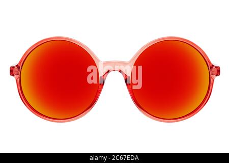 Red sunglasses isolated on white background Stock Photo