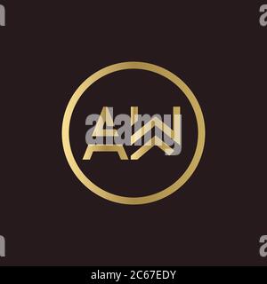 AW Logo Design Business Typography Vector Template. Creative Linked Letter AW Logo Template. AW Font Type Logo Stock Vector
