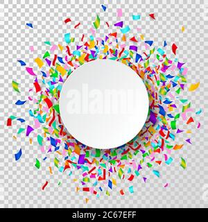 Celebration background. Background with colorful confetti and place for your text. Vector illustration. Stock Vector