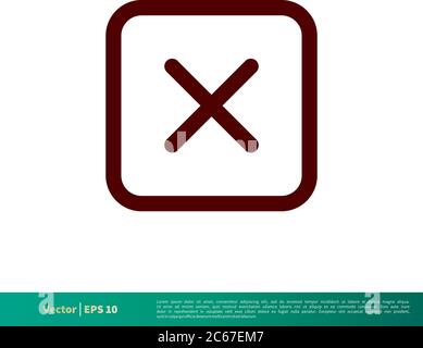 Cross Delete Icon Vector Logo Template Illustration Design. Editable Vector EPS 10. Stock Vector