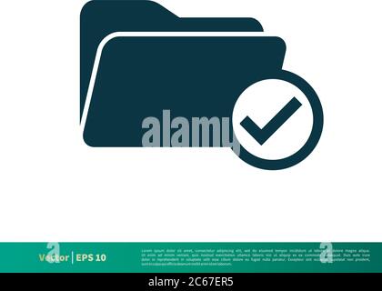 Check Mark Folder Icon Vector Logo Template Illustration Design. Editable Vector EPS 10. Stock Vector