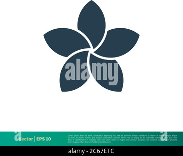 Frangipani Plumeria Flower Icon Vector Logo Template Illustration Design. Editable Vector EPS 10. Stock Vector