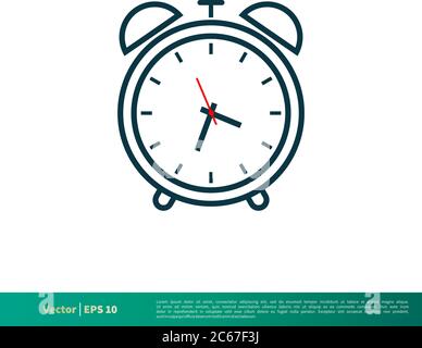 Alarm Clock / Wake Up Watch Icon Vector Logo Template Illustration Design. Editable Vector EPS 10. Stock Vector