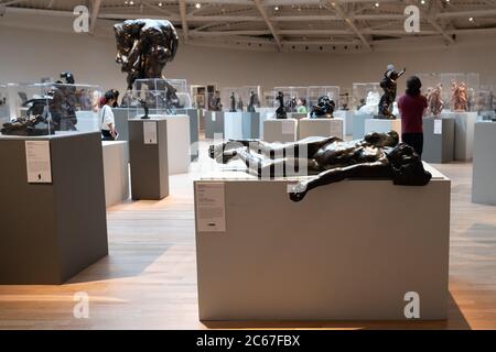 Interior of the Soumaya Museum with famous works by Auguste Rodin Stock Photo