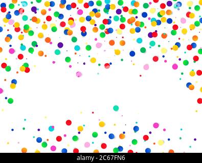 Colorful vector confetti background isolated on the white. Vector holiday illustration. Stock Vector