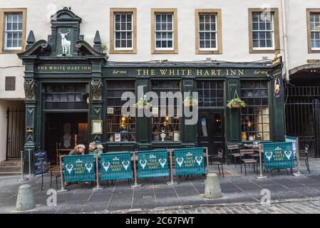 The White Hart Inn bar at Grassmarket in Edinburgh, the capital of Scotland, part of United Kingdom Stock Photo