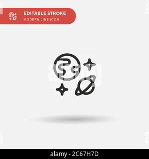 Planet Simple vector icon. Illustration symbol design template for web mobile UI element. Perfect color modern pictogram on editable stroke. Planet icons for your business project Stock Vector