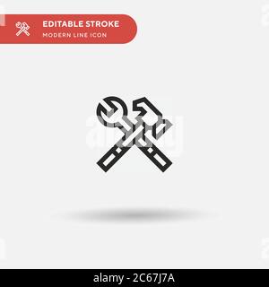 Tools Simple vector icon. Illustration symbol design template for web mobile UI element. Perfect color modern pictogram on editable stroke. Tools icons for your business project Stock Vector