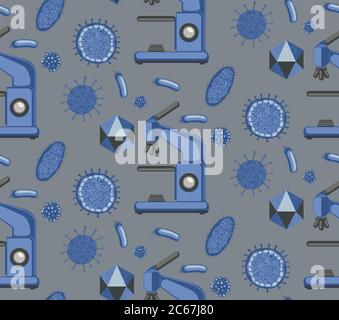 Abstract viruses, microbes and bacteria cells design. Stock Vector