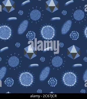 Abstract viruses, microbes and bacteria cells design. Stock Vector