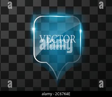 Glass vector button plane. Easy editable background Stock Vector
