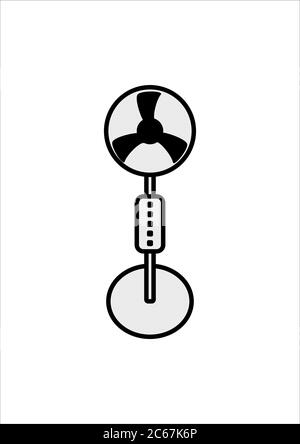 Room fan for cooling air in hot electric with blades Stock Vector