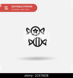Candies Simple vector icon. Illustration symbol design template for web mobile UI element. Perfect color modern pictogram on editable stroke. Candies icons for your business project Stock Vector