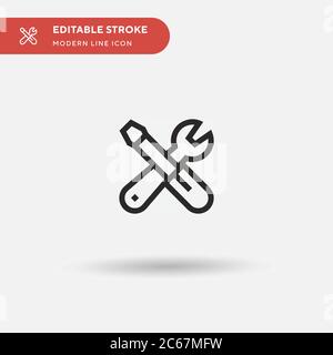 Tools Simple vector icon. Illustration symbol design template for web mobile UI element. Perfect color modern pictogram on editable stroke. Tools icons for your business project Stock Vector