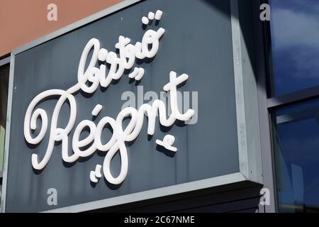 Bordeaux , Aquitaine / France - 07 05 2020 : Bistro régent logo sign on grill bar of french chain restaurant from bordeaux Stock Photo