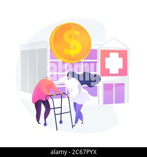 Retirees healthcare expenses vector concept metaphor Stock Vector