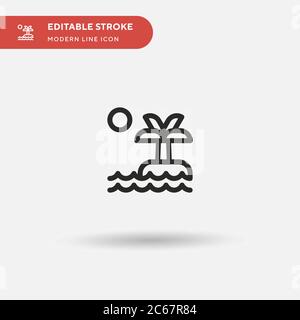 Island Simple vector icon. Illustration symbol design template for web mobile UI element. Perfect color modern pictogram on editable stroke. Island icons for your business project Stock Vector