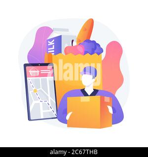 Grocery pick up service abstract concept vector illustration. Stock Vector