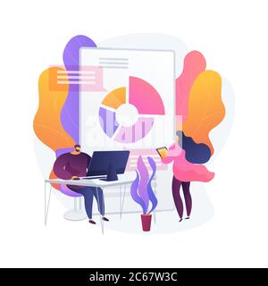 Biophilic design in workspace abstract concept vector illustration. Stock Vector