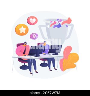 Office esport competition abstract concept vector illustration. Stock Vector