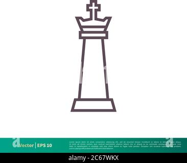 King Chess Icon Vector Logo Template Illustration Design. Editable Vector EPS 10. Stock Vector