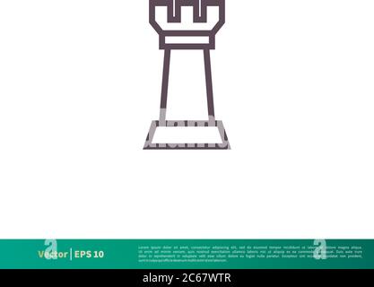 Rook Chess Icon Vector Logo Template Illustration Design. Editable Vector EPS 10. Stock Vector