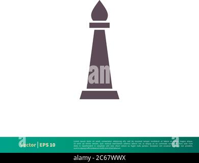 Bishop Chess Icon Vector Logo Template Illustration Design. Editable Vector EPS 10. Stock Vector