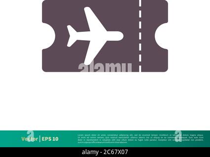 Airplane Ticket Icon Vector Logo Template Illustration Design. Editable Vector EPS 10. Stock Vector