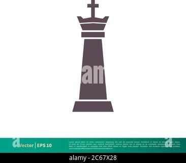 King Chess Icon Vector Logo Template Illustration Design. Editable Vector EPS 10. Stock Vector