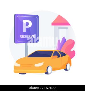 Reserve parking space for curbside pickup abstract concept vector illustration. Stock Vector