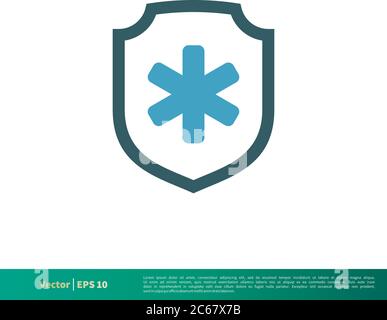 Shield and Cross Medical, Healthcare Icon Vector Logo Template Illustration Design. Editable Vector EPS 10. Stock Vector