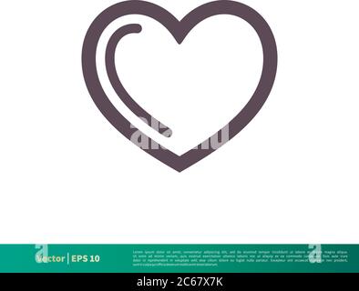 Love Heart Icon Vector Logo Template Illustration Design. Editable Vector EPS 10. Stock Vector