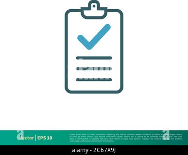 Clipboard Form Icon Vector Logo Template Illustration Design. Editable Vector EPS 10. Stock Vector