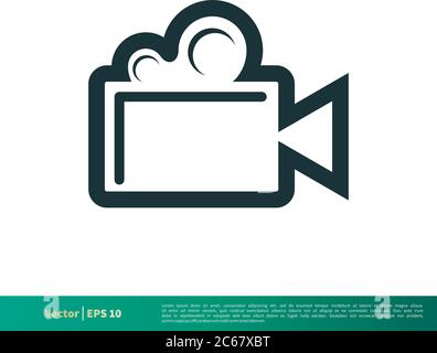 Movie, Cinema Icon Vector Logo Template Illustration Design. Editable Vector EPS 10. Stock Vector