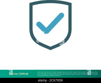 Shield Check Mark Medical, Healthcare Icon Vector Logo Template Illustration Design. Editable Vector EPS 10. Stock Vector