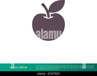 Apple Fruit, Education Icon Vector Logo Template Illustration Design. Editable Vector EPS 10. Stock Vector