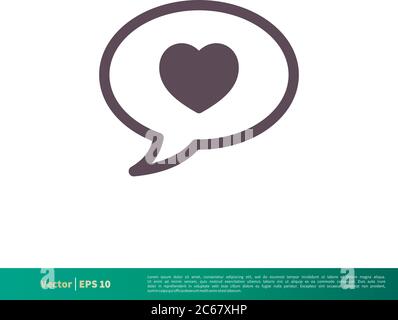 Love Chat Icon Vector Logo Template Illustration Design. Editable Vector EPS 10. Stock Vector