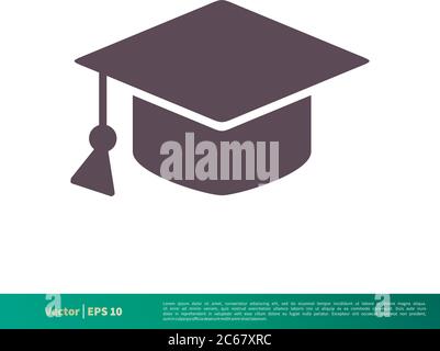 Graduate Hat Education Icon Vector Logo Template Illustration Design. Editable Vector EPS 10. Stock Vector